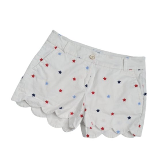 Crown & Ivy Embroidered Americana Stars Shelby Shorts 4 - Picture 1 of 7
